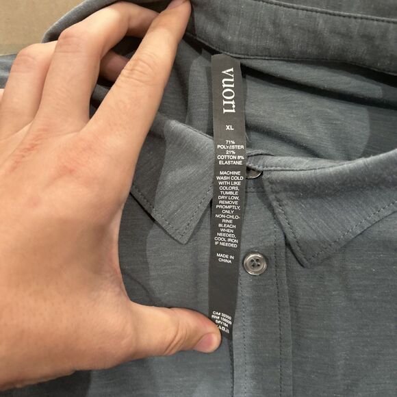 Vuori Mens XL Bridge Button Up Short Sleeve Shirt Blue - Picture 3 of 7